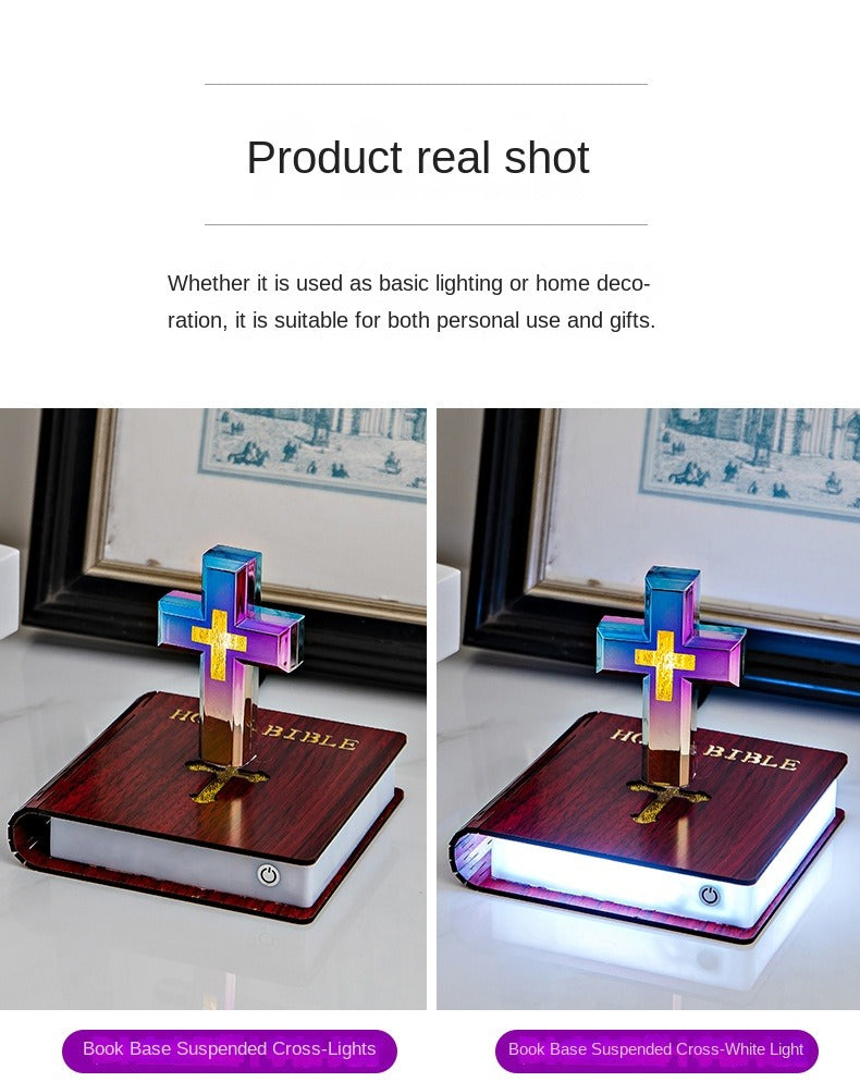 Personalized creative cross magnetic levitation night light ornaments for parents