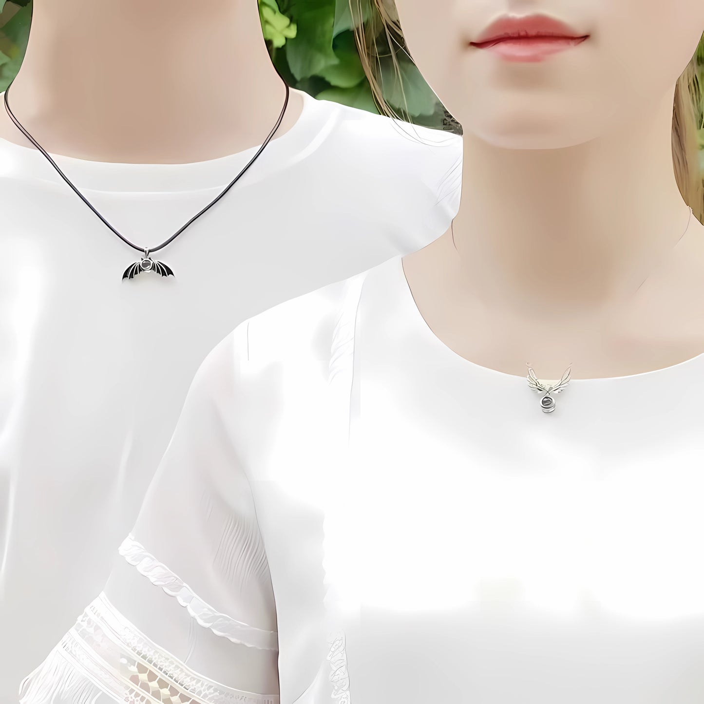 Silver Couple Customized Necklace