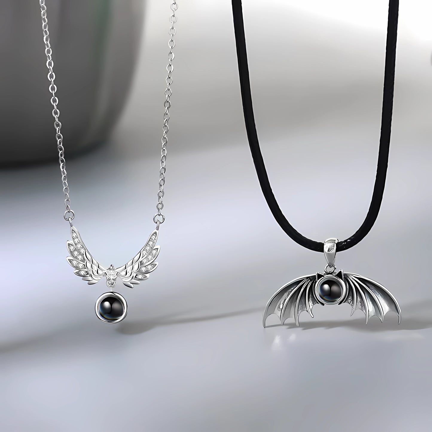 Silver Couple Customized Necklace