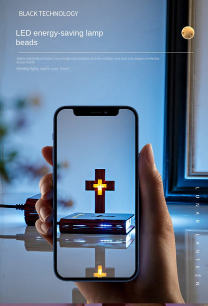 Personalized creative cross magnetic levitation night light ornaments for parents