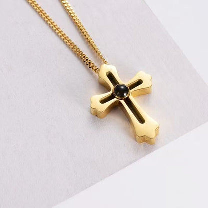 Personalized Cross Photo Necklace