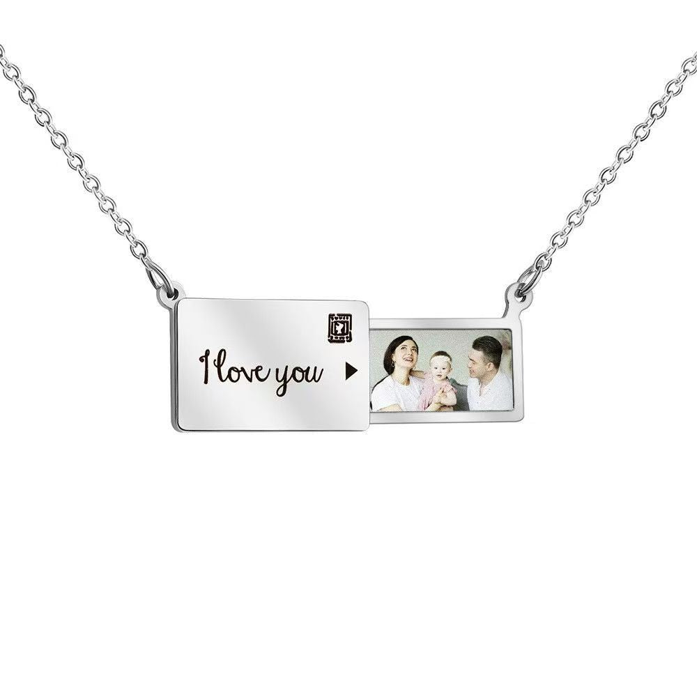 DIY couple photo album necklace