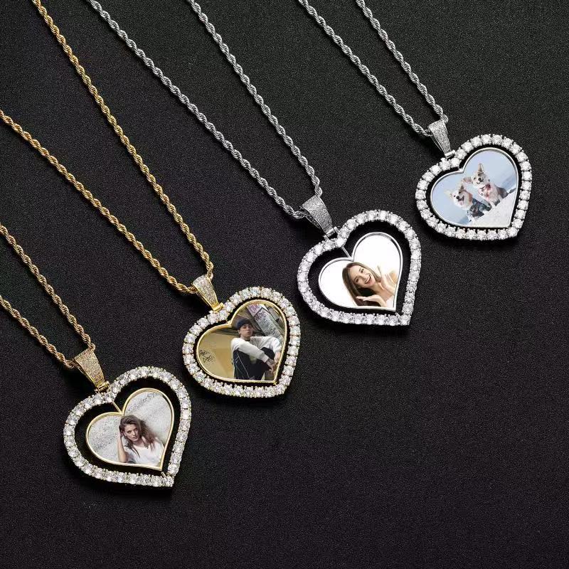 Personalized Hip Hop Photo Heart Necklace