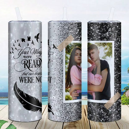 Customed Mom Photo Stainless Steel Insulated Water Cup With Plastic Lid&Straw Mother's Day Gift