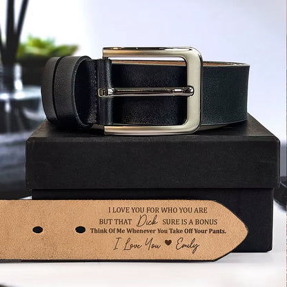 Personalized Any Text Men'S Belt Custom Engraved Leather Belt